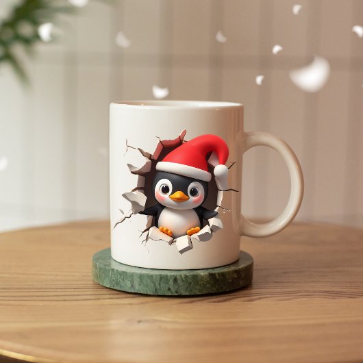 Mug de pingouin de Noël 3D - Fête festive mignonne
