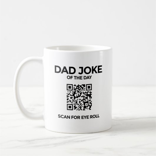 Mug de plaisanterie papa QR - Blanc (Gauche)
