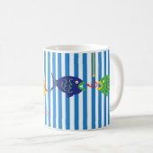 Mug de poisson coloré personnalisé (Devant droit)