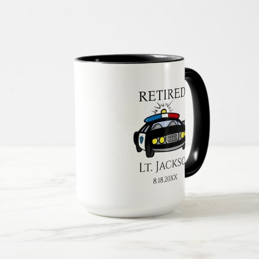 Mug de policier retraité customisé (Devant droit)