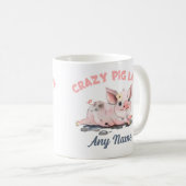 Mug de porc fou, Mug d'amour de porc, cadeau perso (Devant droit)