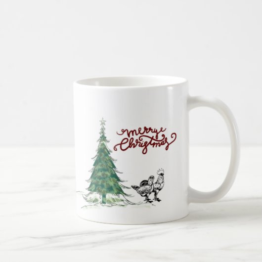 Mug de poulet de Noël à la ferme (Droite)