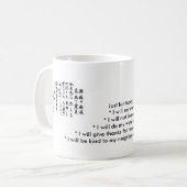 Mug ~ de préceptes de Reiki Usui juste pour (Devant gauche)