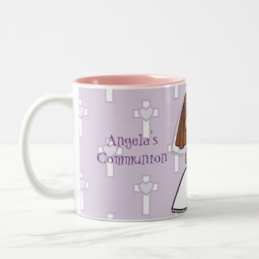 Mug de prénom de la fille de la première communion (Gauche)
