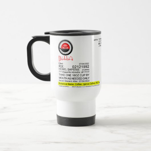 Mug de prescription Rx de Daddio (Gauche)