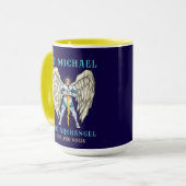 Mug de prière catholique Saint Michel l'Archange (Devant gauche)