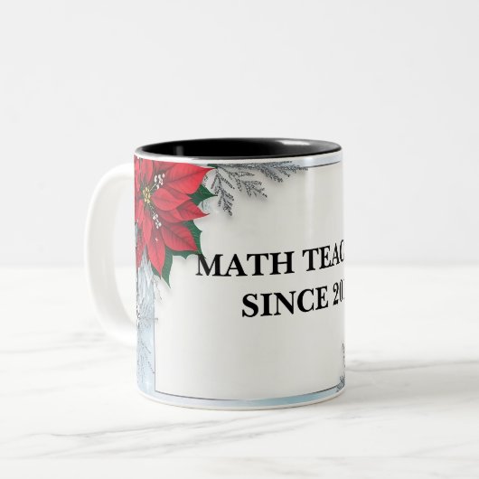 Mug de professeur de mathématiques florale à deux  (Devant gauche)