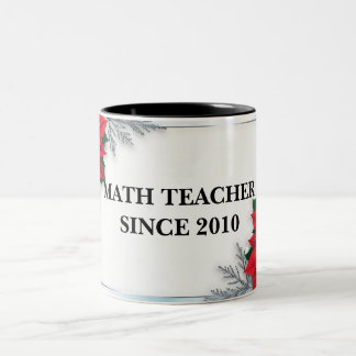 Mug de professeur de mathématiques florale à deux