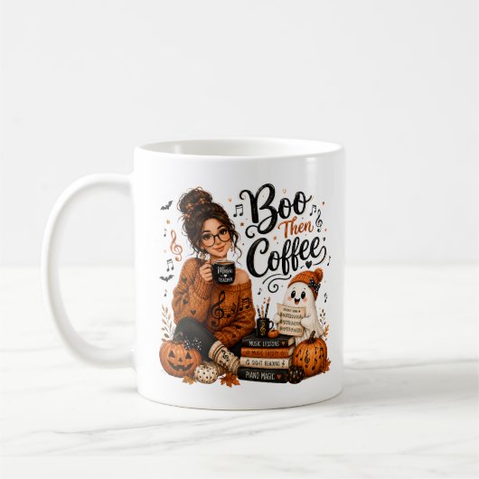 Mug de professeur de musique d'Halloween « Cute Bo (Gauche)