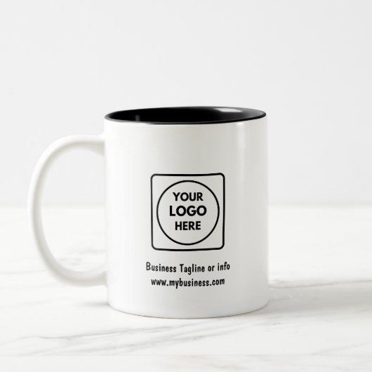 Mug de promotion commerciale à deux tons avec logo (Gauche)