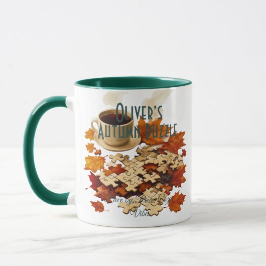 Mug de puzzle d'automne - Pièce par pièce, Vibes c (Gauche)