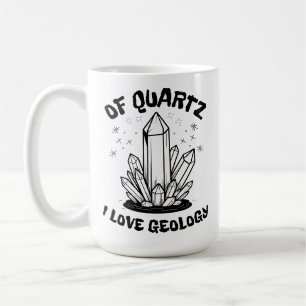Mug De Quartz J'Aime Géologie Balck Et Blanc