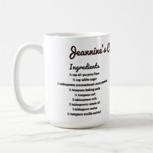 Mug de recette de gâteau au chocolat personnalisé