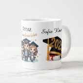 Mug de remise de diplôme noir or personnalisé 2025 (Devant droit)
