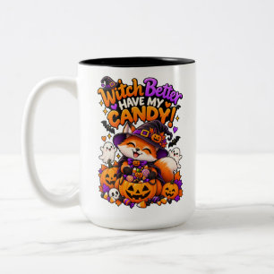 Mug de renard d'Halloween mignon 'Sorcière ferait