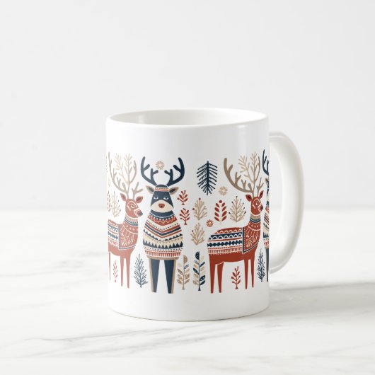 Mug de rennes de Noël scandinave (Devant droit)