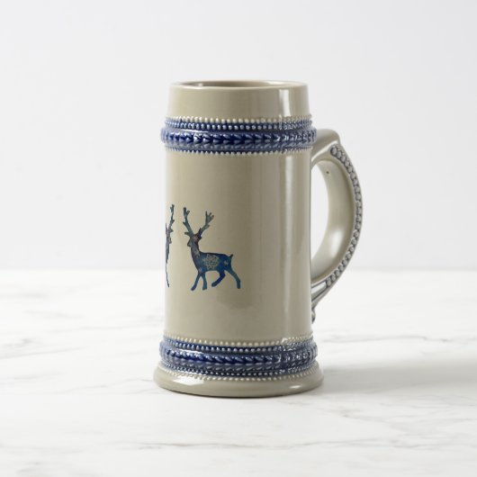 Mug de rennes d'hiver bleu (Devant droit)
