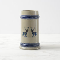 Mug de rennes d'hiver bleu