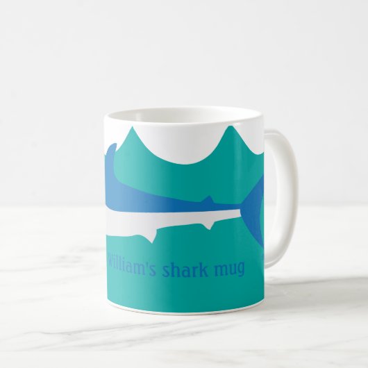 Mug de requin bleu gris Mako (Devant droit)
