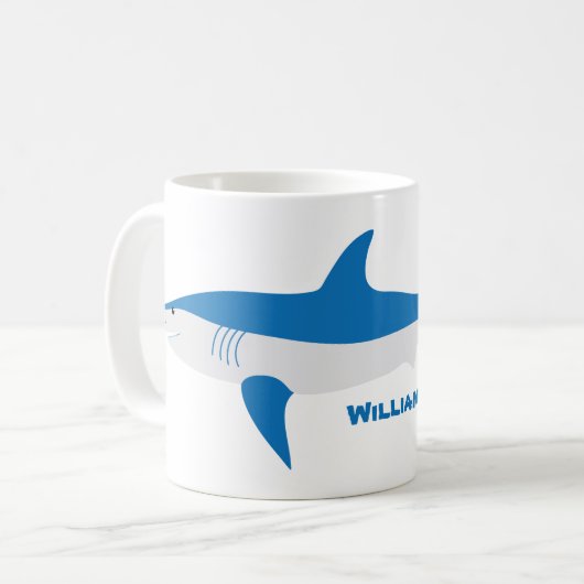 Mug de requin bleu gris Mako (Devant gauche)