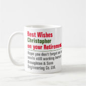 Mug de retraite avec nom et message personnel (Gauche)