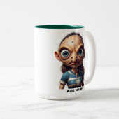 Mug de rugby féminin à deux tons personnalisé (Devant droit)