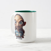 Mug de rugby féminin à deux tons personnalisé (Devant gauche)