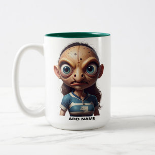 Mug de rugby féminin à deux tons personnalisé