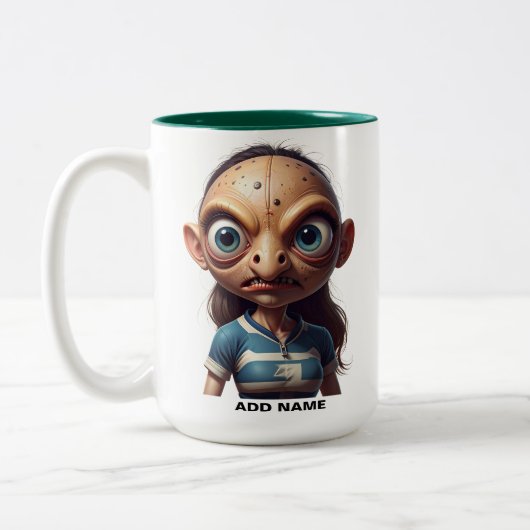 Mug de rugby féminin à deux tons personnalisé (Gauche)