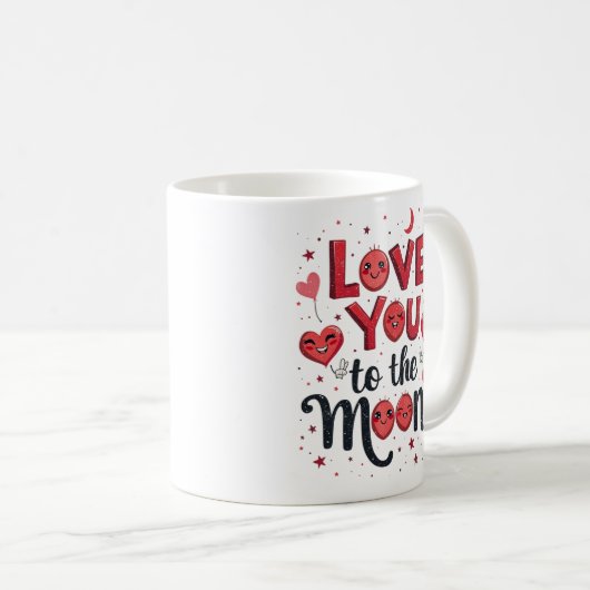 Mug de Saint Valentin avec design rétro (Devant droit)
