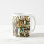 Mug de salutation Montagnes Blanches Rétro (Devant droit)