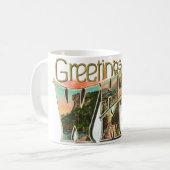 Mug de salutation Montagnes Blanches Rétro (Devant gauche)