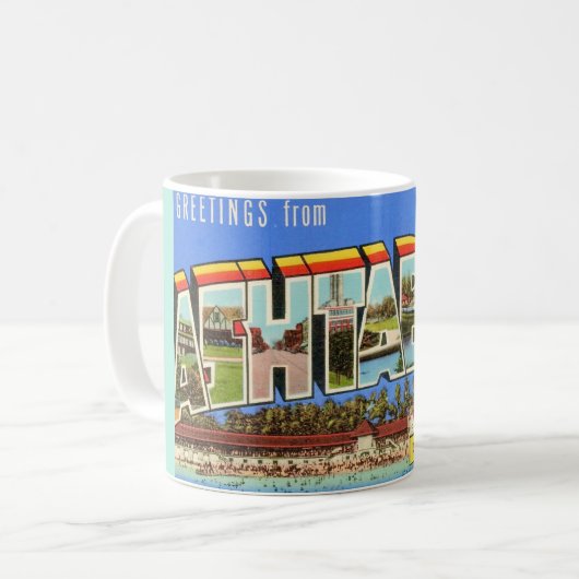 Mug de salutation rétro Ashtabula Ohio (Devant gauche)