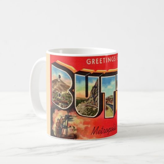 Mug de salutation rétro Butte Montana (Devant gauche)