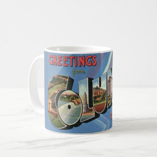 Mug de salutation rétro Columbus Ohio (Devant gauche)