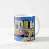 Mug de salutation rétro Lincoln Nebraska (Devant droit)