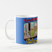 Mug de salutation rétro Lincoln Nebraska (Gauche)