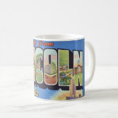 Mug de salutation rétro Lincoln Nebraska (Devant droit)