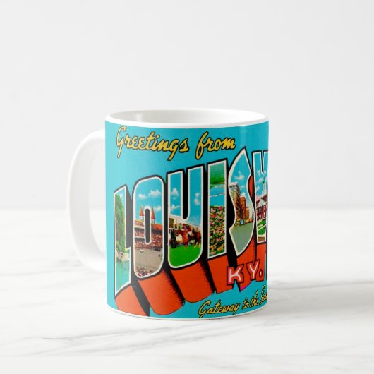 Mug de salutation rétro Louisville KY (Devant gauche)