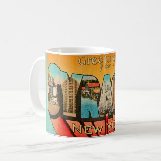 Mug de salutation rétro Syracuse New York (Devant gauche)