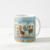 Mug de salutation rétro Utica New York (Devant droit)