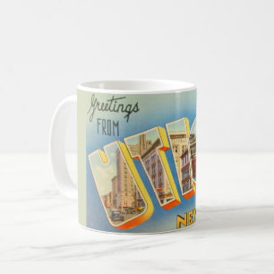 Mug de salutation rétro Utica New York