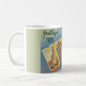 Mug de salutation rétro Utica New York (Gauche)