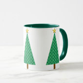 Mug de sapin de Noël moderne, vert foncé Arabesque (Devant droit)