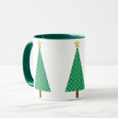 Mug de sapin de Noël moderne, vert foncé Arabesque (Devant gauche)