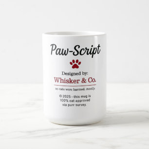 Mug de script de chat drôle