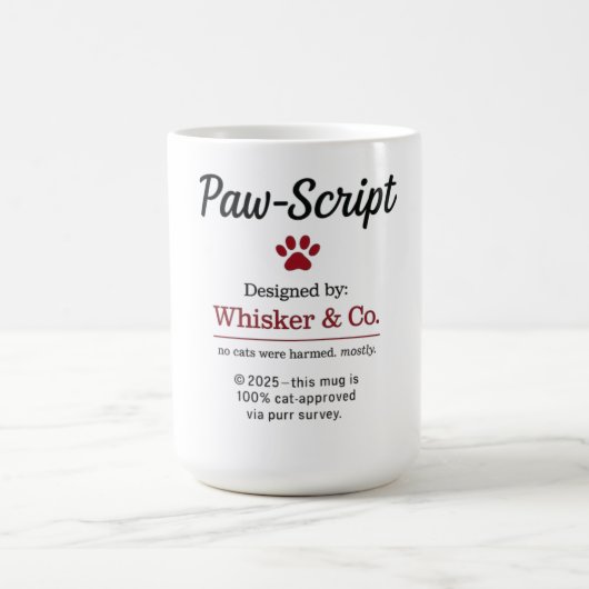 Mug de script de chat drôle (Centre)