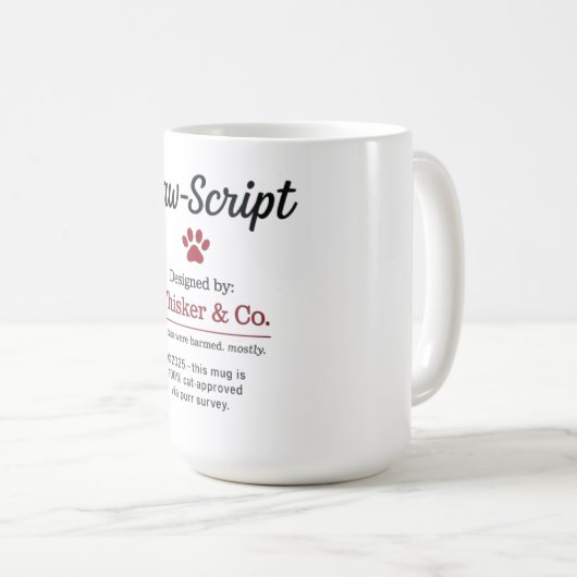 Mug de script de chat drôle (Devant droit)