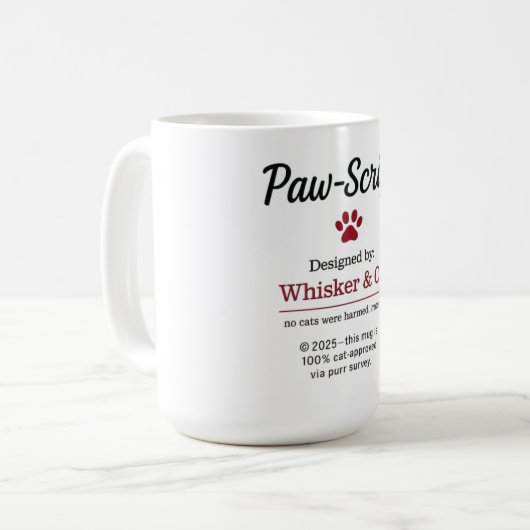 Mug de script de chat drôle (Devant gauche)