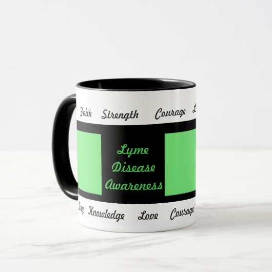 Mug de sensibilisation au ruban de la maladie de L (Devant gauche)